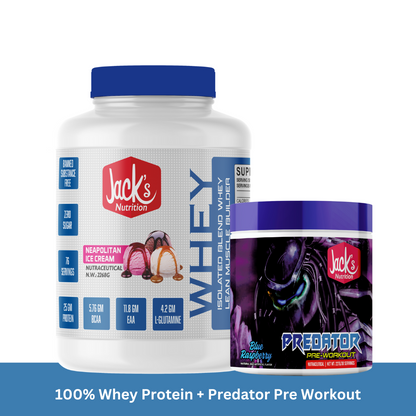 100% Whey Protein + Predator Pre Workout Combo